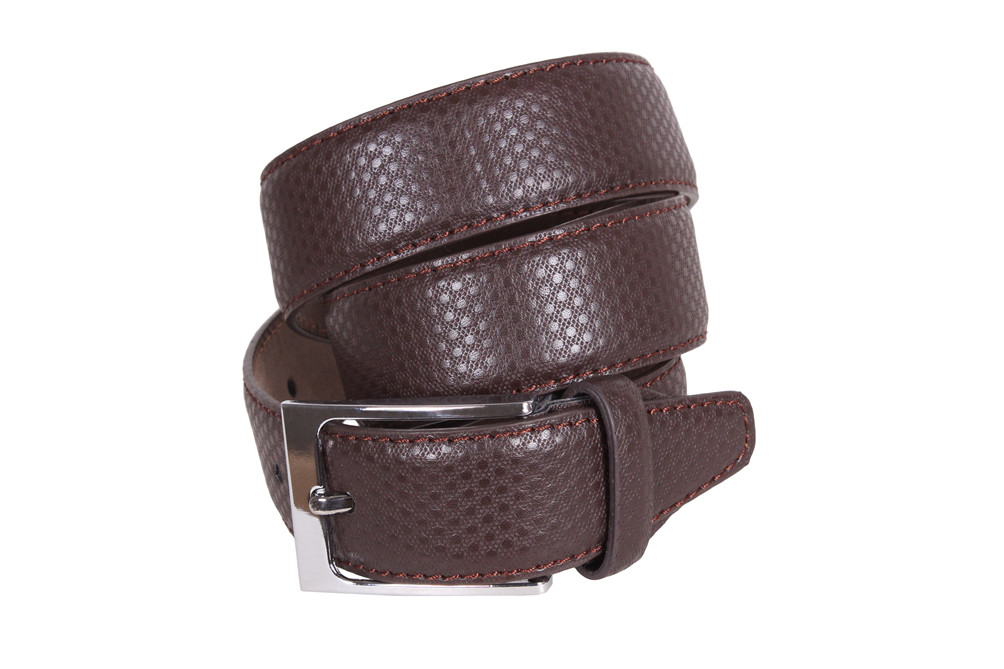 Чоловічий ремінь зі штучної шкіри під штани 330744 чорний, фото 1