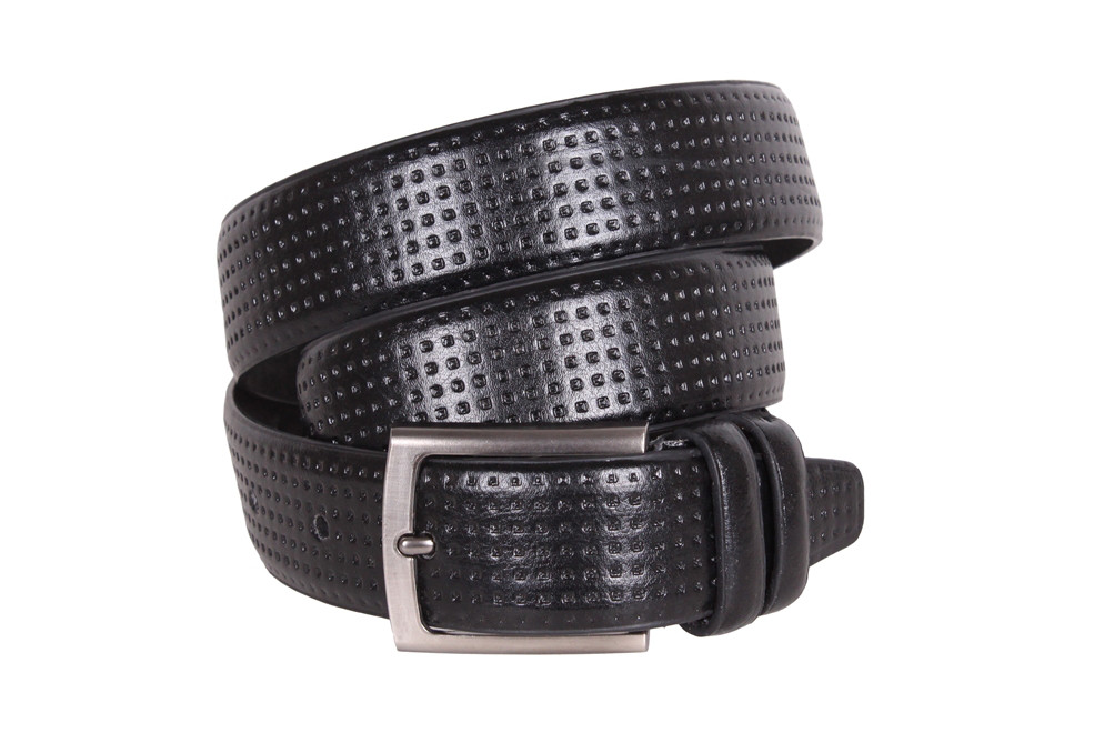 Чоловічий ремінь зі штучної шкіри під штани 330753 чорний, фото 1