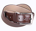 Чоловічий ремінь зі штучної шкіри під джинси G110-21 коричневий, фото 2