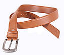 Чоловічий ремінь зі штучної шкіри під джинси G110-23 рудий, фото 2