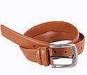 Чоловічий ремінь зі штучної шкіри під джинси G110-23 рудий, фото 3