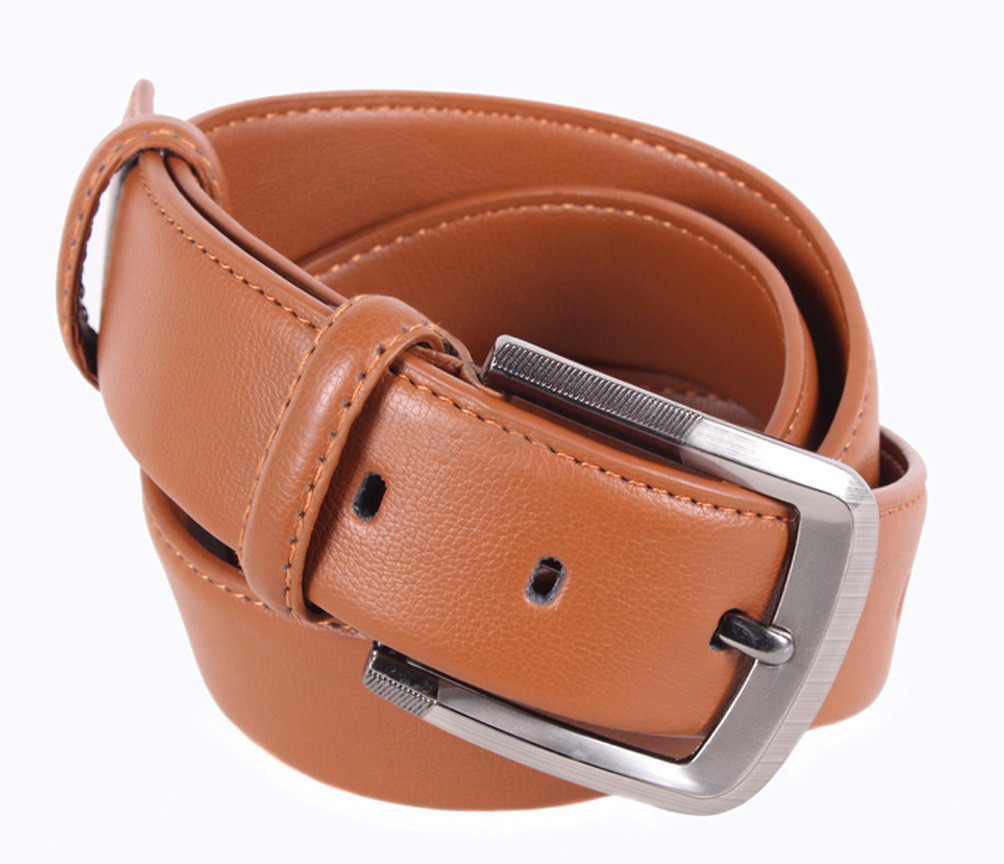 Чоловічий ремінь зі штучної шкіри під джинси G110-23 рудий, фото 1