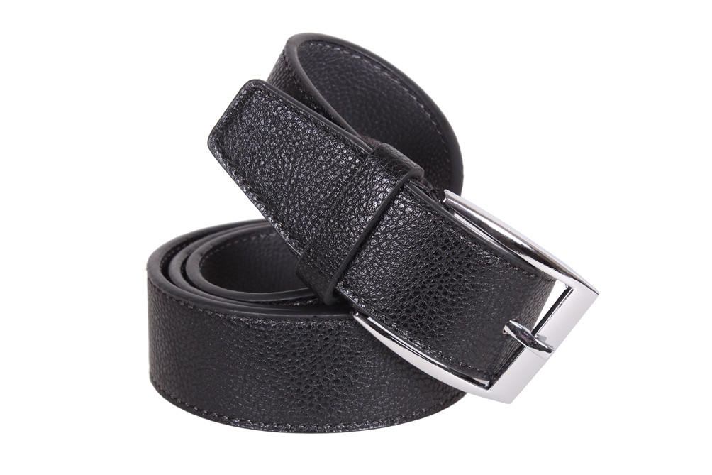 Чоловічий ремінь зі штучної шкіри під джинси 350721 чорний, фото 1