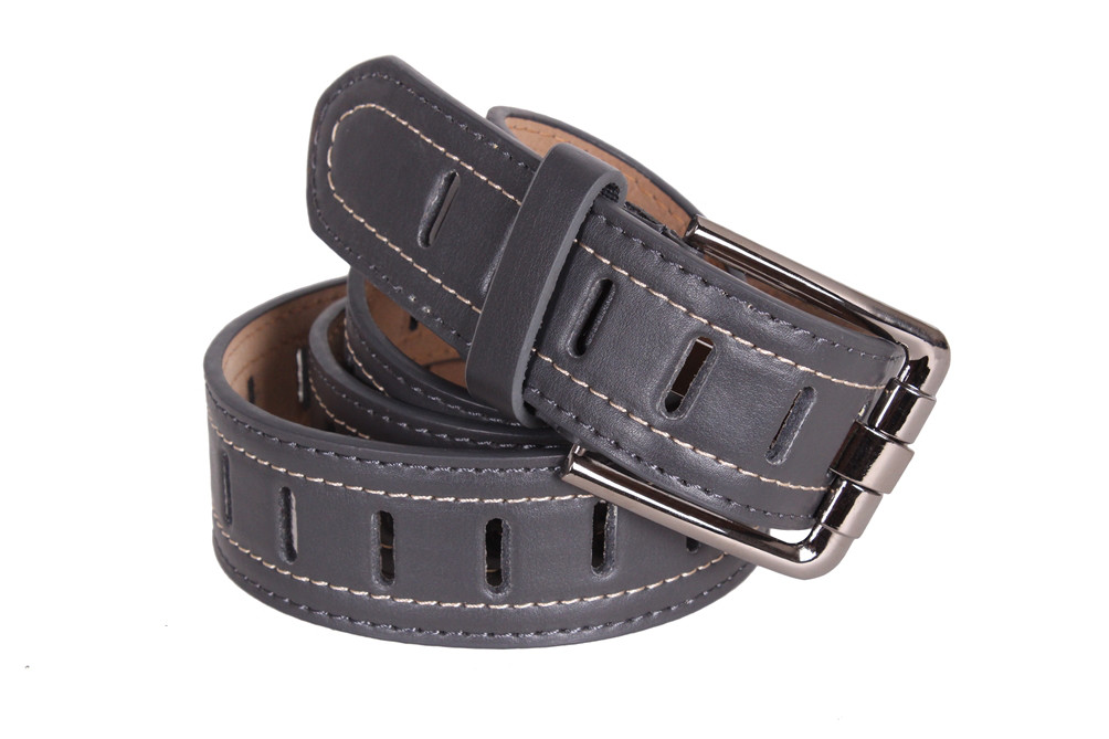 Чоловічий ремінь зі штучної шкіри під джинси 350749 сірий, фото 1