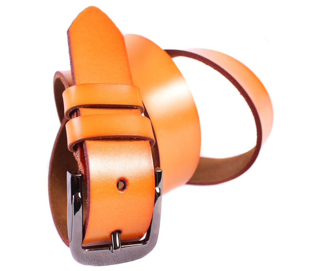 Чоловічий ремінь з натуральної шкіри під джинси FIN1107-11 Рудий, фото 1