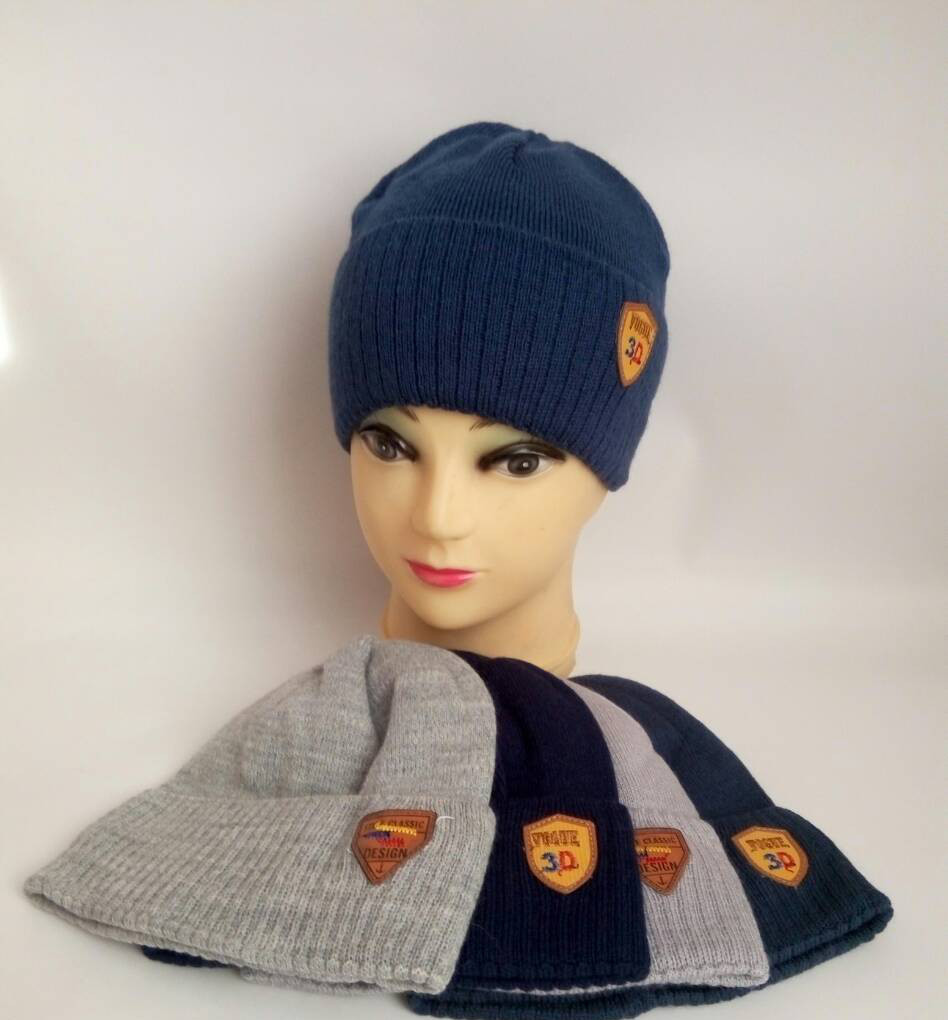 Оптом Шапка вязаная на мальчика р 52-54