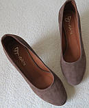 Nona! жіночі якісні класичні туфлі замшеві червоні зутя на підборах 7,5 см чорниці, фото 5