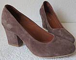 Nona! жіночі якісні класичні туфлі замшеві червоні зутя на підборах 7,5 см чорниці, фото 4