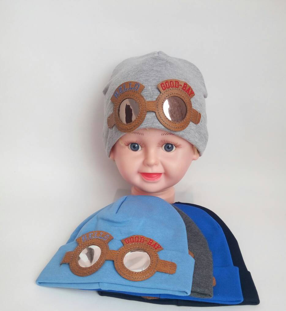 Оптом Шапка трикотажна для хлопчика подвійна р 42-44