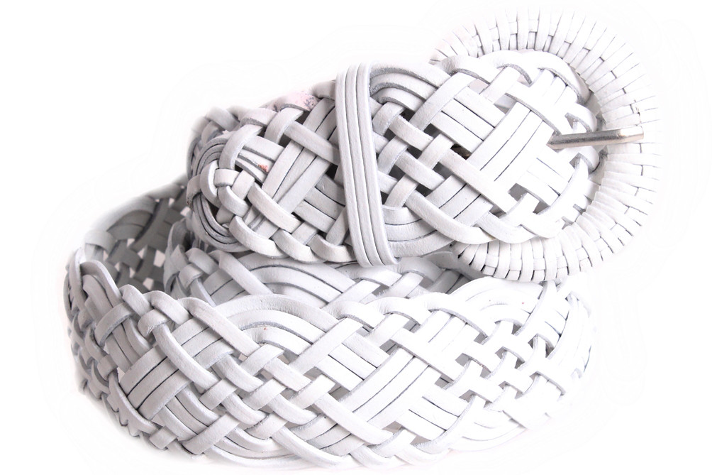 Жіночий ремінь з натуральної шкіри PL4480 білий, фото 1