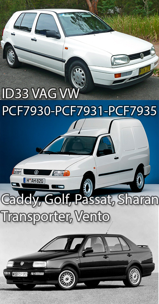 Чип транспондер ID33 (PCF7935, PCF7930, PCF7931) підготовка під VAG VW