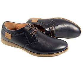 Чоловічі туфлі Affinity 1589 темно-сині, натуральна шкіра