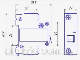 Габаритные размеры автоматических выключателей Chint Electrics DZ158-125 1P