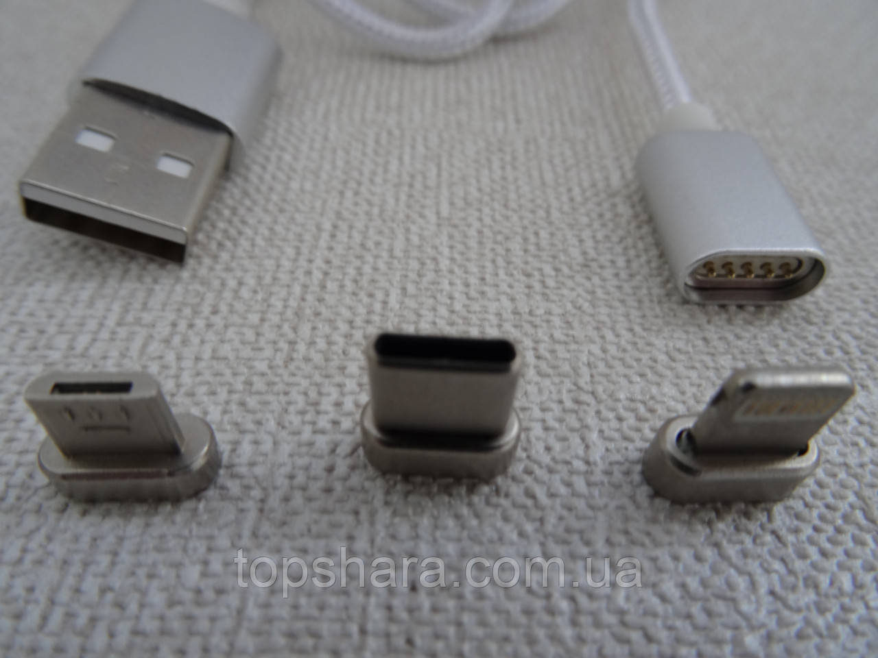 Магнітний кабель для смартфона USB 3 в 1 iphone, micro, type-c