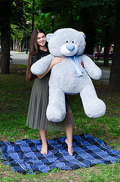 М'яка іграшка Ведмедик Тедді 140 см Великий метровий ведмедик Плюшевий ведмедик Ведмедик для дівчаток Сірий