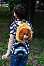 Рюкзачок ведмедик коричневий квадрат