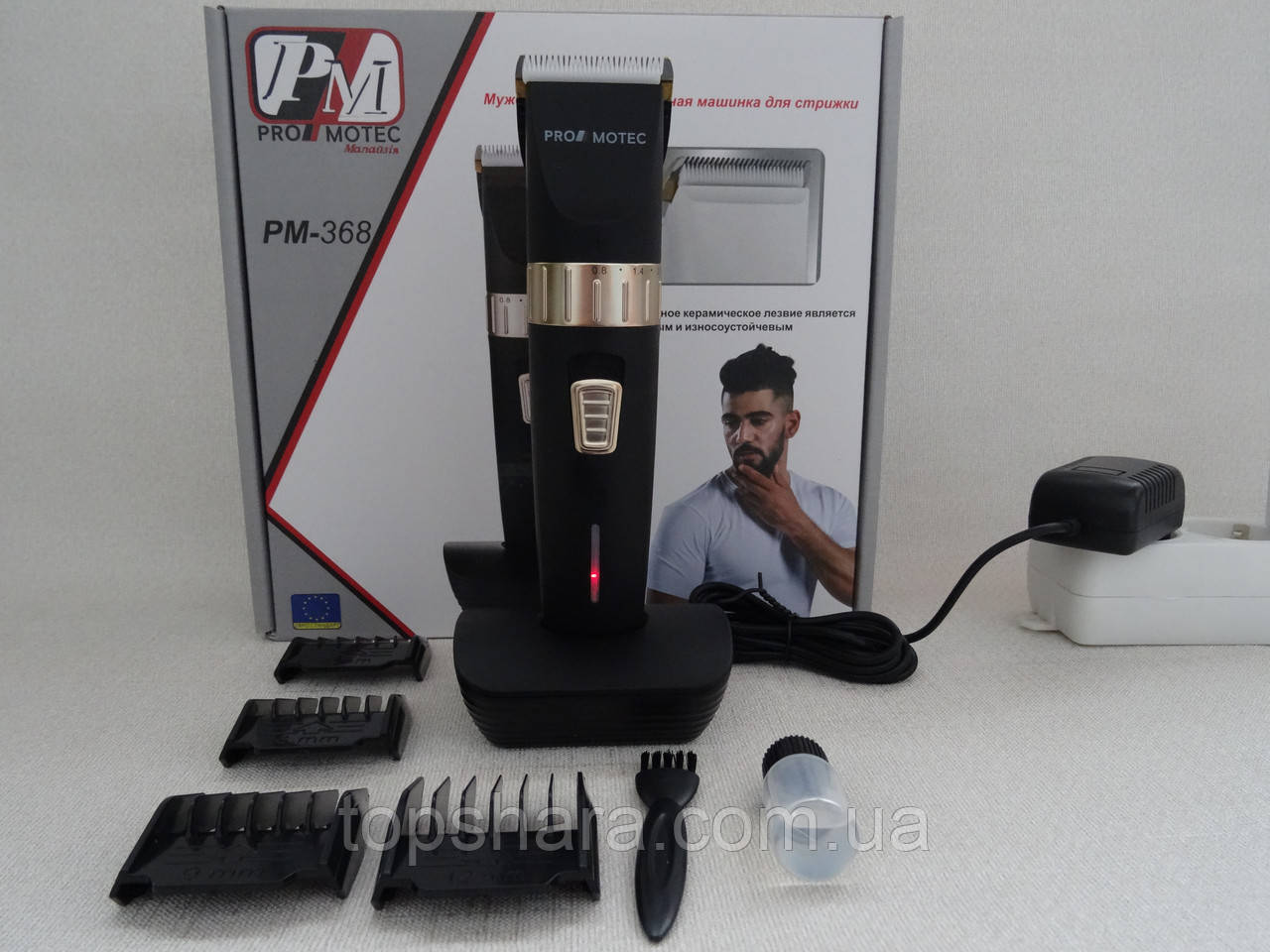 Машинка для стриження Promotec PM-368 чорний, фото 1