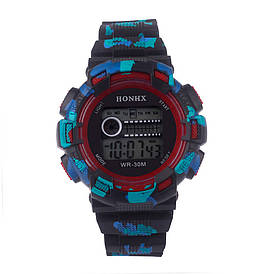 Спортивні годинник з секундоміром, будильником і неоновим підсвічуванням Honhx червоні