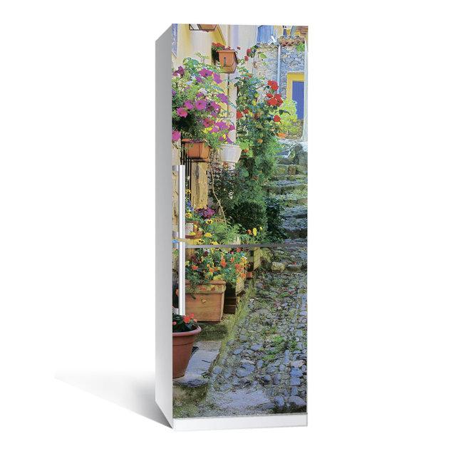 Вінілова наклейка на холодильник Прованс ламінована подвійна плівка самоклеюча фотодрук 600*1800 мм, фото 1