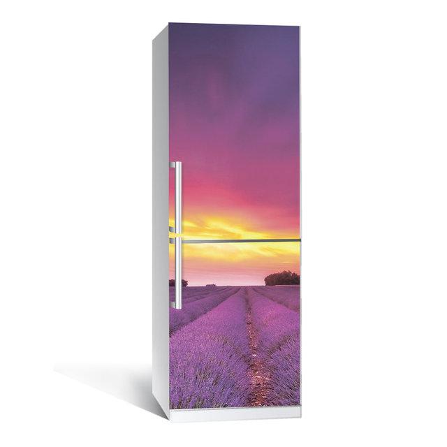 Вінілова наклейка на холодильник Лаванда 01 ламінована подвійна самоклеюча плівка 600*1800 мм, фото 1