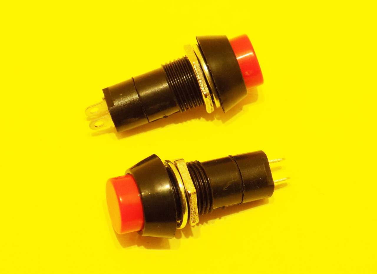 Кнопка запуску без фіксації PBS-11B 12MM червона, фото 1