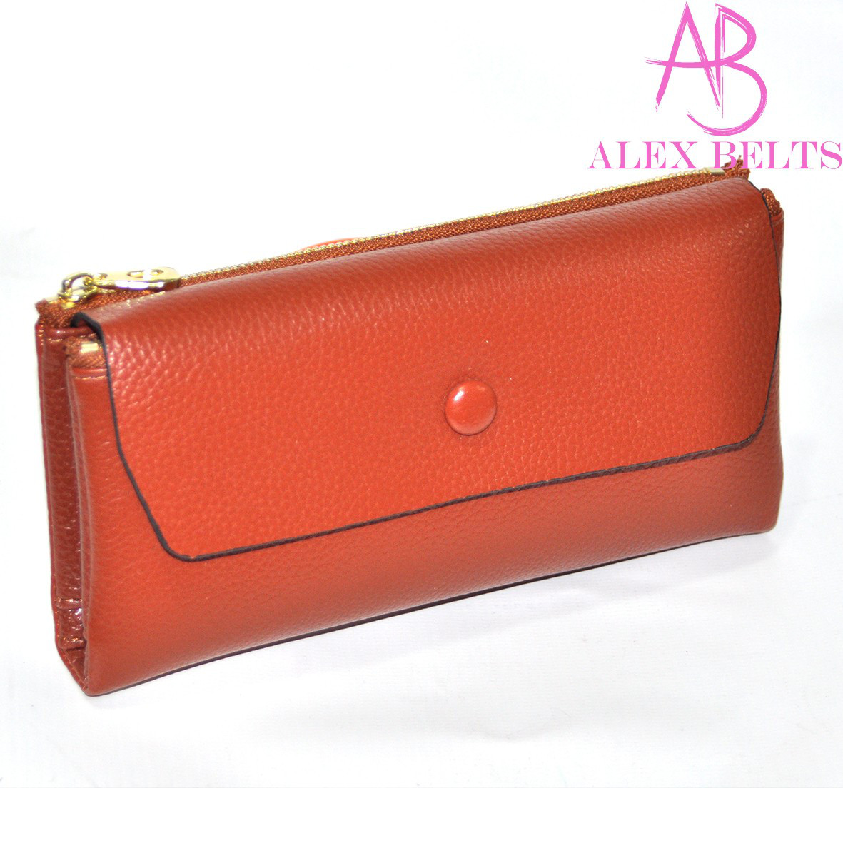 Гаманець жіночий (Жовтогарячий) на кнопці (замінник) — купити гуртом в Одесі, фото 1