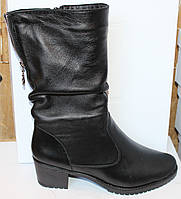 Жіночі шкіряні зимові чоботи великого розміру, зимові чоботи великого розміру від виробника модель ВБ500-1