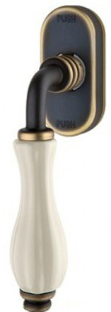 Ручка віконна Linea Cali Dalia ліва матова бронза/потрісканий фарфор (Італія)