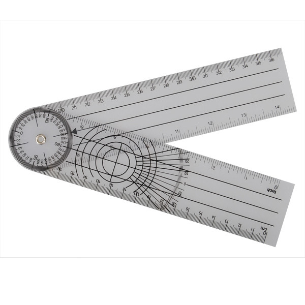Гоніометр лінійка ETOPOO для вимірювання рухливості суглобів 380 мм 360°