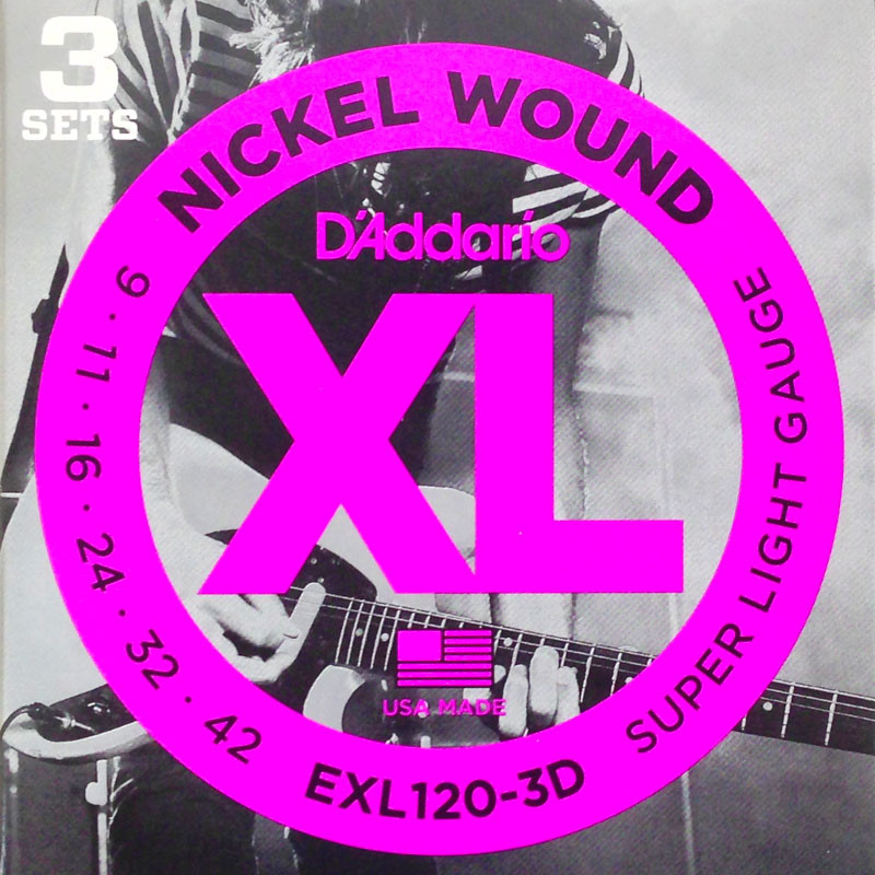 Струни для електрогітари D*ADDARIO EXL-120 SL (0.09-0.42), фото 1