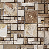 Декоративна мозаїка Леонардо да Вінчі з травертину полірована, фото 4