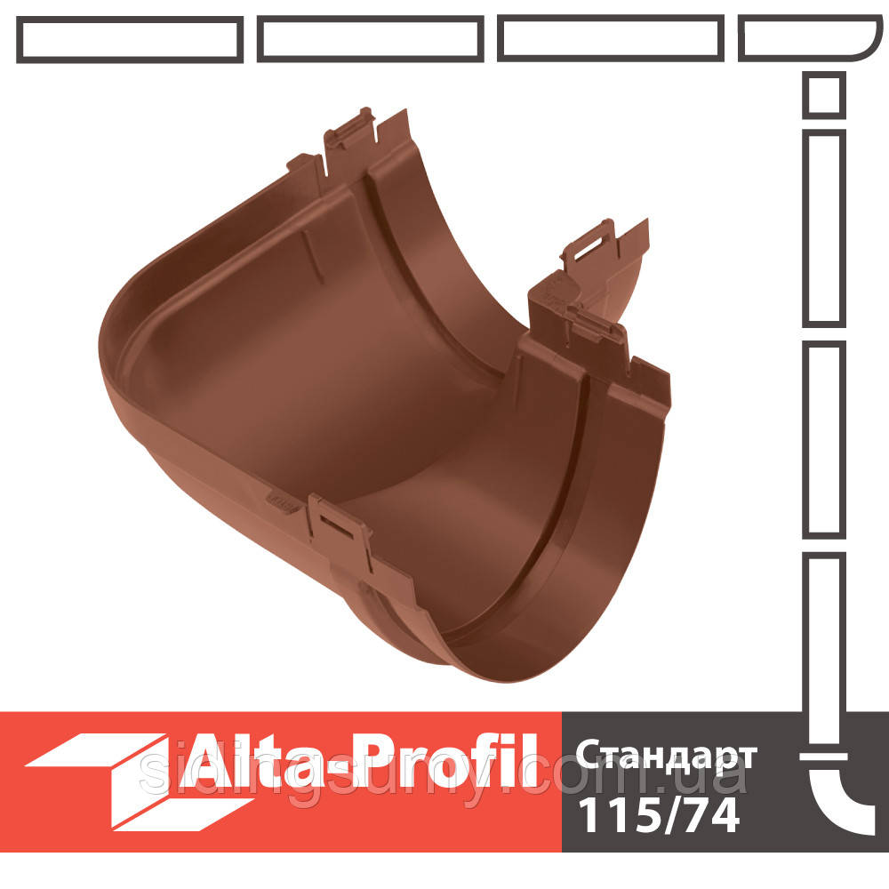 Кут жолоба Альта-Профіль Стандарт 90 градусів 115 мм коричневий