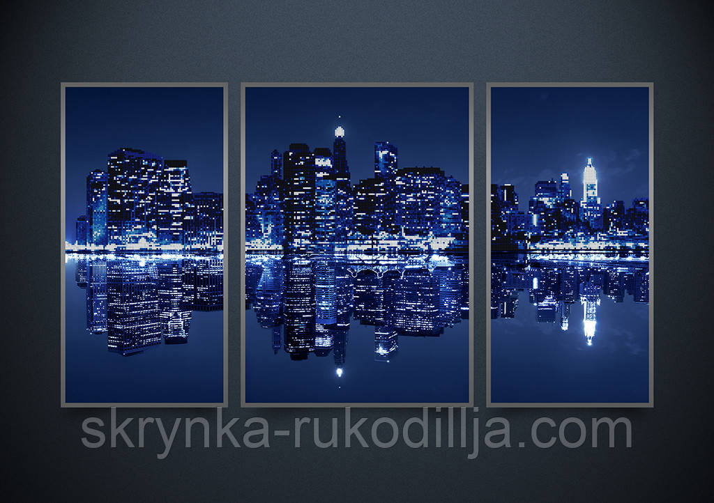 Вишивка бісером "Нічний Нью-Йорк", з 3 частин, фото 1