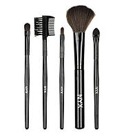 Набір кистей NYX чорні ( в прозорому чохлі ) 5 штук