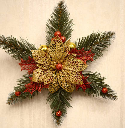 Зірка різдвяна золото з червоним 0500 RG, фото 1