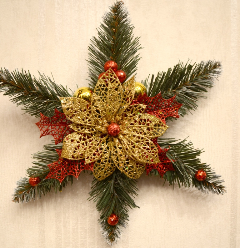 Зірка різдвяна золото з червоним 0500 RG