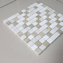 Декоративна мозаїка Old Taun з травертину полірована, лист 1х30,5х30,5