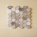 Декоративна мозаїка Полярис з мармуру заповнений, матовий 26.5х30.5х1 см, фото 3