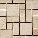 Декоративна мозаїка Тадж Махал з мармуру полірована, лист 1х30,5х30,5 ціна за метр.кв., фото 5