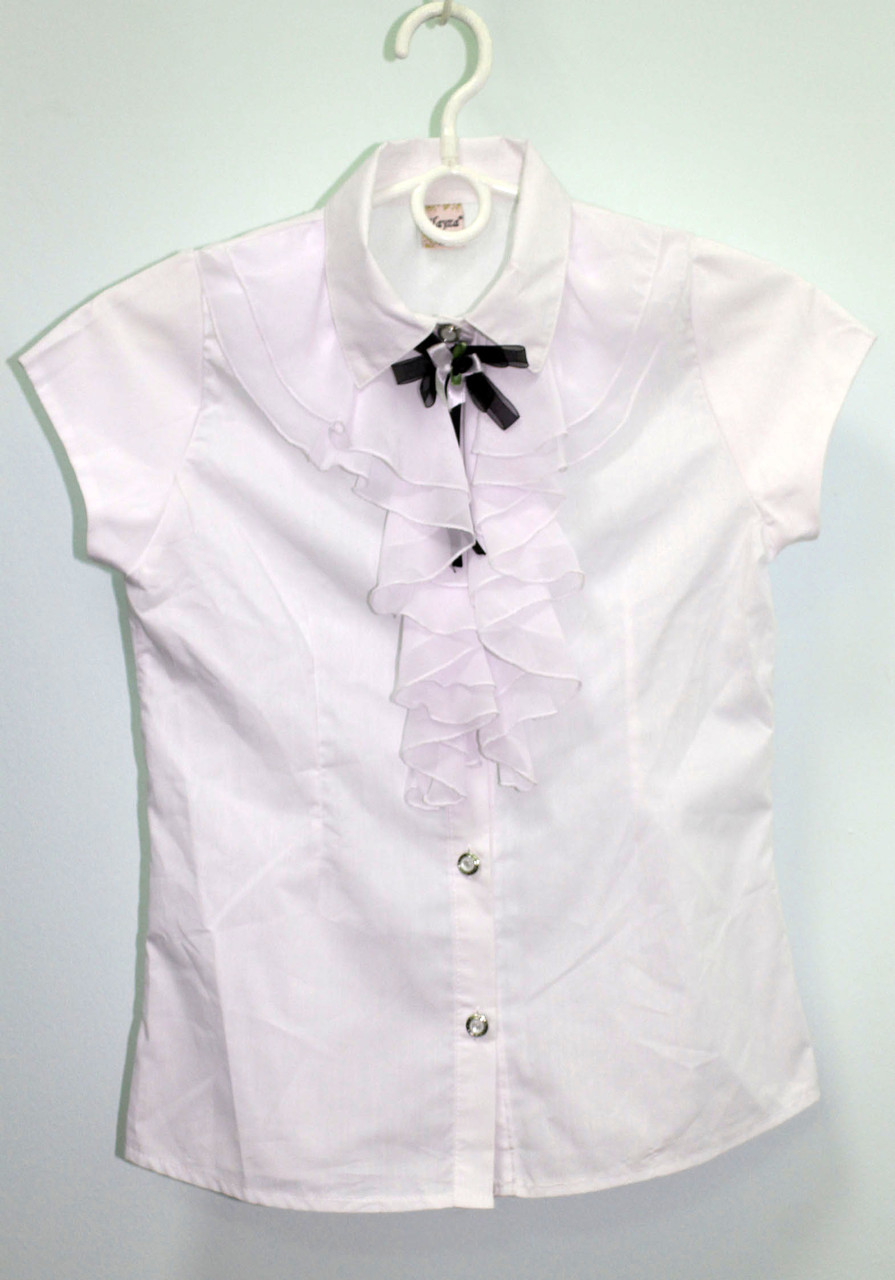 Блуза шкільна для дівчинки "Жабо", фото 1