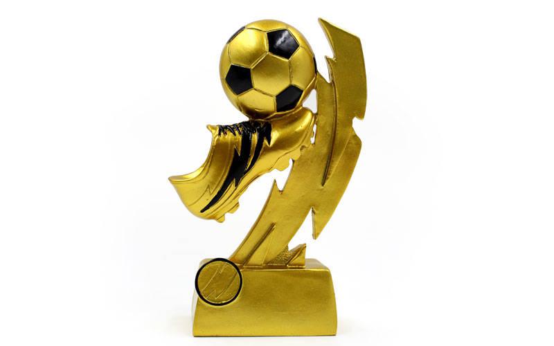 Награда спортивная футбол 1720-A (статуэтка наградная бутса с мячем золотая): 19,5х9,5х4см - фото 1 - id-p755632280