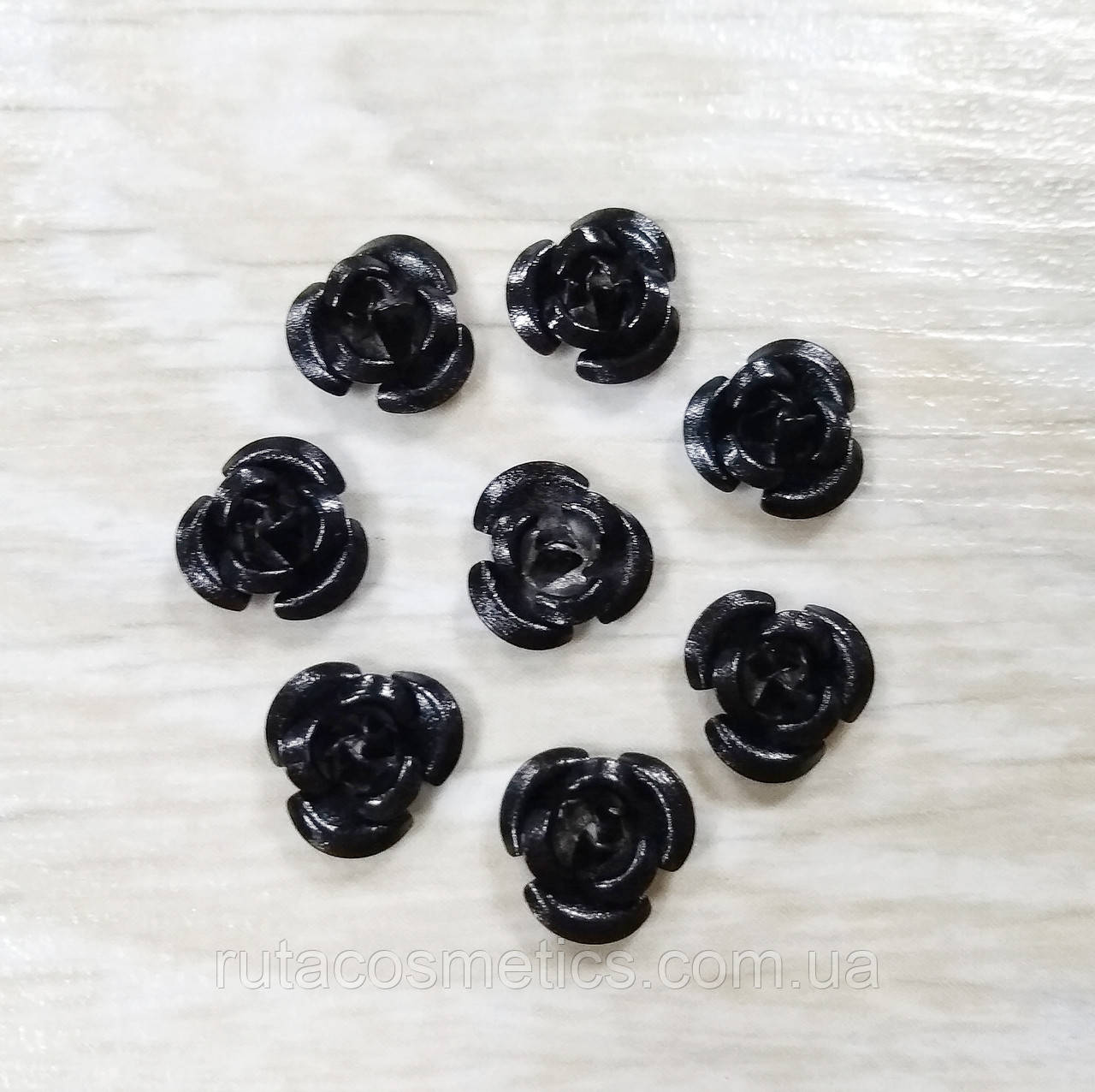 Стрази-квіти для декору нігтів і Hand Made чорний