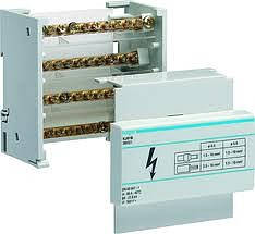 Розподільний блок Hager 80A, 4 полюси, 5 модулів, для DIN-рейки, фото 1