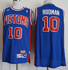 Синя чоловіча майка Adidas Rodman No10 команда Detroit Pistons