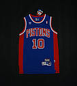 Синя чоловіча майка Adidas Rodman No10 команда Detroit Pistons, фото 3