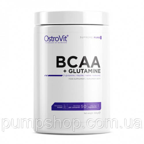 Бцаа+глютамін OstroVit BCAA+L-Glutamine 500 г (без смаку)