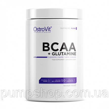 Бцаа+глютамін OstroVit BCAA+L-Glutamine 500 г (без смаку), фото 1