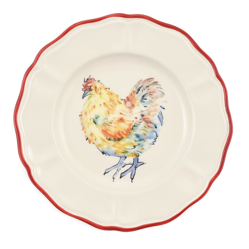 Тарілка великодня з кераміки з малюнком птаха "Півники" Villa Grazia, фото 1