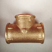 Трійник латунний 3/4" внутрішня різь посилений