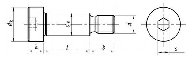 Гвинт М12 ISO 7379 класу міцності 12.9 - креслення